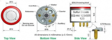 Изображение Сенсор электрохимический четырехэлектродный SO2-A4 на диоксид серы (0-50ppm)