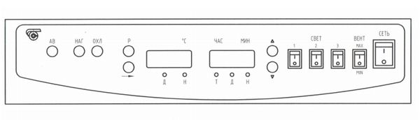 Внешний вид лицевой панели климатостата КС-200 СПУ