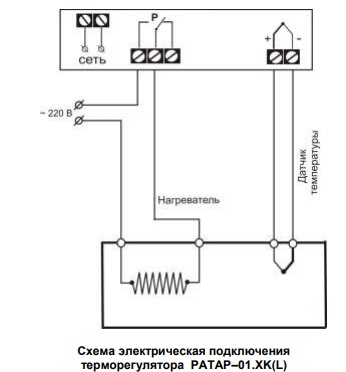 Схема подключения термостата к тену