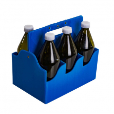Изображение Переноска на 6-ти бутылок (1 л стекло) полипропилен (гофра)