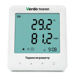 VERDO TH3101 Термогигрометр-Логгер настольный со встроенным датчиком, -30…+65°С, 10-95%