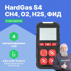 HardGas S4 (CH4, O2, H2S, ФИД) Газоанализатор портативный многоканальный