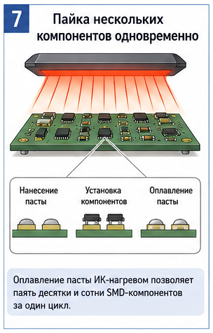 Пайка нескольких компонентов одновременно