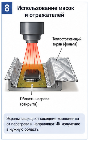 Использование масок и отражателей