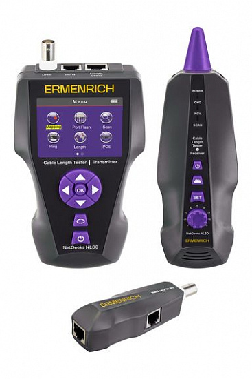 Измеритель длины кабеля Ermenrich NetGeeks NL80, фиолетовый_2
