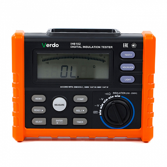 VERDO IH6102 Измеритель сопротивления изоляции (Мегаомметр) до 2500В_2