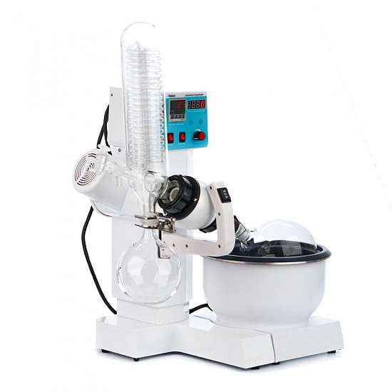 Altimax RV12-2A Испаритель ротационный, 1. Электрический подъемник 2. Вращающаяся колба: 2 л 3. Диапазон скоростей 20–200 об/мин._4